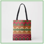 Southwestern Aztec Stijl roze Groen en Bruin Tote Bag