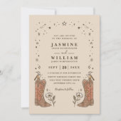 Southwestern Boho Countryside Chic QR Code Wedding Kaart (Voorkant)