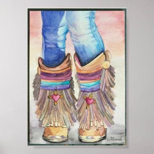 Southwestern Boots Art Print Geschikt voor Framing (Voorkant)