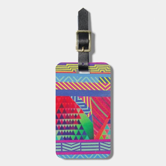 southwestern borders and triangles collage bagagelabel (Voorkant verticaal)