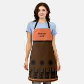 Southwestern Brown Coral Restaurant Apron Schort (Gedragen)