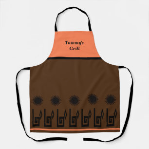 Southwestern Brown Coral Restaurant Apron Schort