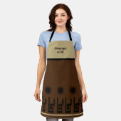 Southwestern Brown Sand Restaurant Apron Schort (Gedragen)