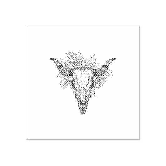 Southwestern Bull Skull Rubberstempel (Afrduk)