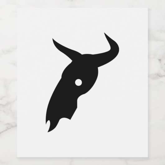 Southwestern Bull Skull Wijn Etiket (Enkel label)