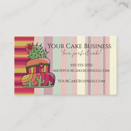 Southwestern Cactus Business Card Visitekaartje (Voorkant)