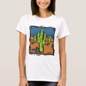Southwestern Cactus Design Art T-shirt (Voorkant)