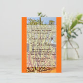 Southwestern Cactus Wedding Invitations Kaart (Staand voorkant)