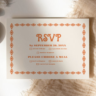 Southwestern Country Ranch Western Huwelijk RSVP Kaartje