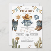 Southwestern Cowboy baby shower Invitation Kaart (Voorkant)