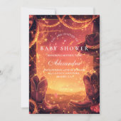 Southwestern Cowboy Boots Baby Shower Kaart (Voorkant)