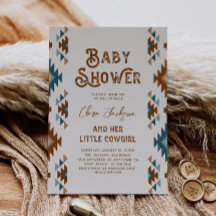 Southwestern Cowgirl Baby shower Invitation