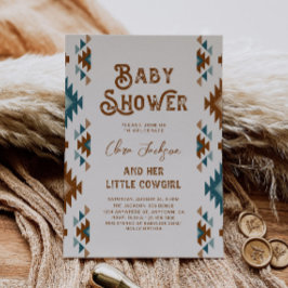 Southwestern Cowgirl Baby shower Invitation Kaart