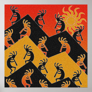 Southwestern Decor Dancing Kokopelli Poster