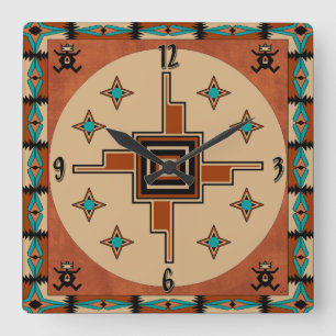 Southwestern Decor Vierkante Klok