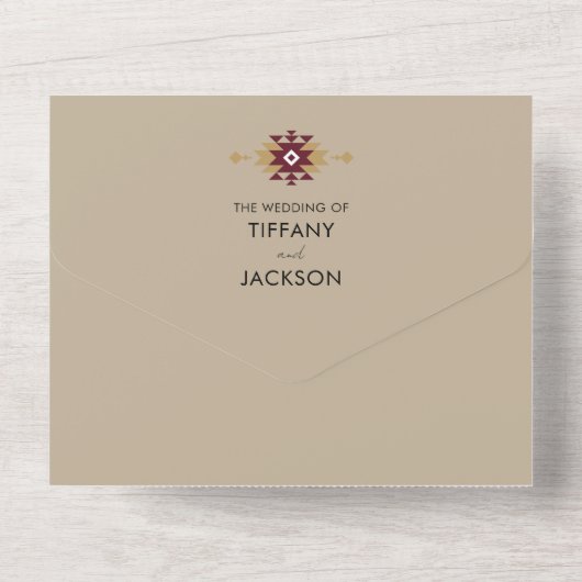 SouthWestern Desert Boho Summer Wedding All In One Uitnodiging (Achterkant)