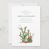Southwestern Desert Cactus Engagement Party Kaart (Voorkant)