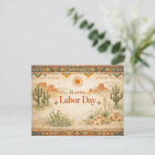 Southwestern Desert Happy Labor Day Feestdagenkaart (Staand voorkant)