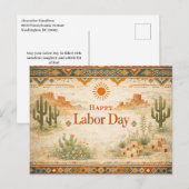 Southwestern Desert Happy Labor Day Feestdagenkaart (Voorkant / Achterkant)