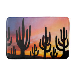 Southwestern Desert Landscape Cactus Sunrise Image Badmat