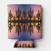 Southwestern Desert Landscape Cactus Sunrise Image Blikjeskoeler (Achterkant)