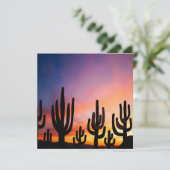 Southwestern Desert Landscape Cactus Sunrise Image Kaart (Staand voorkant)