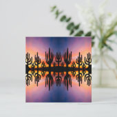 Southwestern Desert Landscape Cactus Sunrise Image Kaart (Staand voorkant)