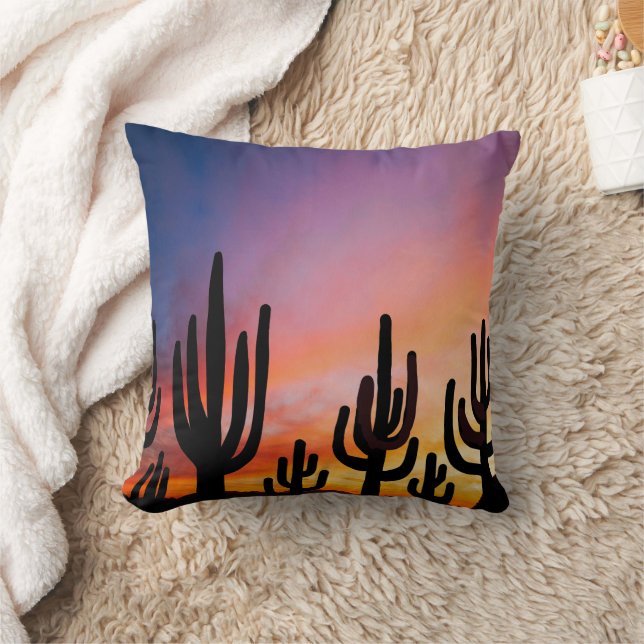 Southwestern Desert Landscape Cactus Sunrise Image Kussen (Deken)