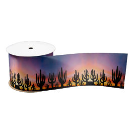 Southwestern Desert Landscape Cactus Sunrise Image Satijnen Lint