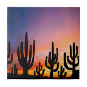 Southwestern Desert Landscape Cactus Sunrise Image Tegeltje (Voorkant)
