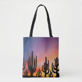 Southwestern Desert Landscape Cactus Sunrise Image Tote Bag (Voorkant)