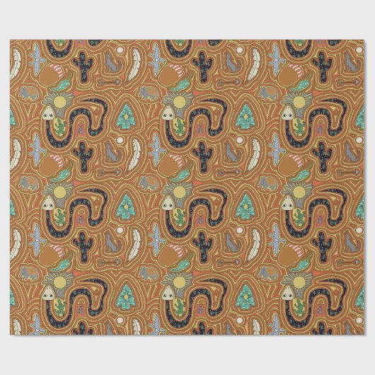 Southwestern Desert Life Christmas Wrapping Paper Cadeaupapier (Vlak)