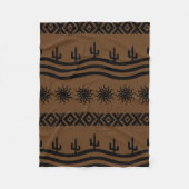 Southwestern Design Black en Brown Fleece Blanket (Voorkant)