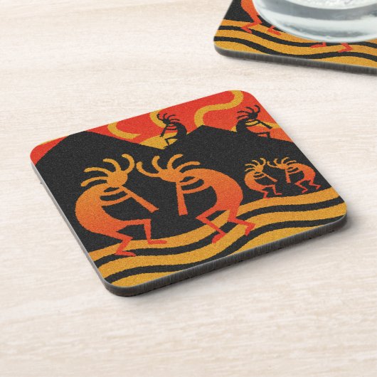 Southwestern Design Desert Sunset Kokopelli Drankjes Onderzetter (Linkerzijde)