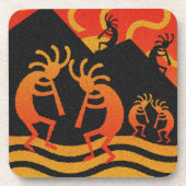 Southwestern Design Desert Sunset Kokopelli Drankjes Onderzetter (Voorkant)