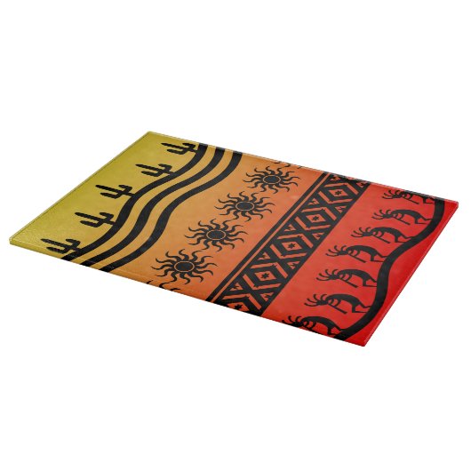 Southwestern Design Kokopelli Glass Cutting Board Snijplank (Hoek)