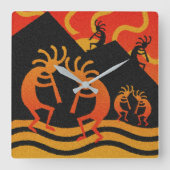 Southwestern Design Kokopelli Wall klok (Voorkant)