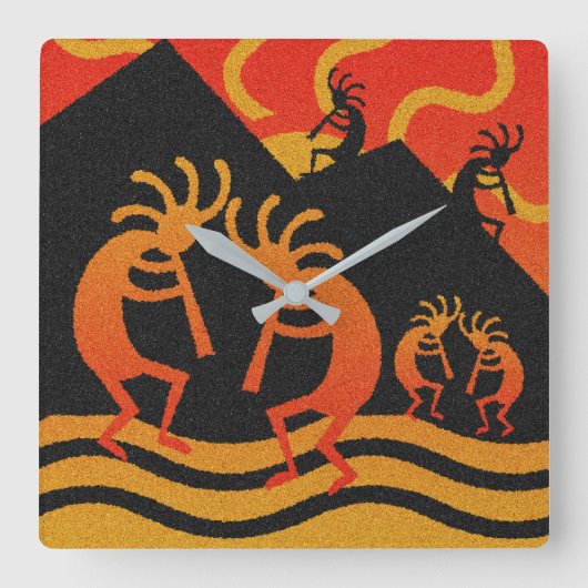 Southwestern Design Kokopelli Wall klok (Voorkant)