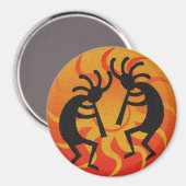 Southwestern Design Tribal Sun Kokopelli Magneet (Voorkant / Achterkant)