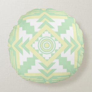 Southwestern Design Yellow Green White Rond Kussen