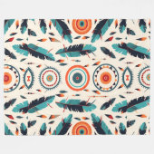 Southwestern Dreamcatcher Design Fleece Deken (Voorkant (Horizontaal))