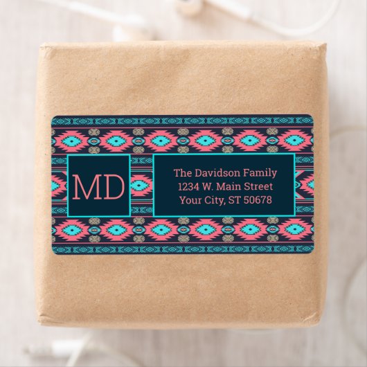 Southwestern Ethnic Geometric Aztec Etiket (Insitu)