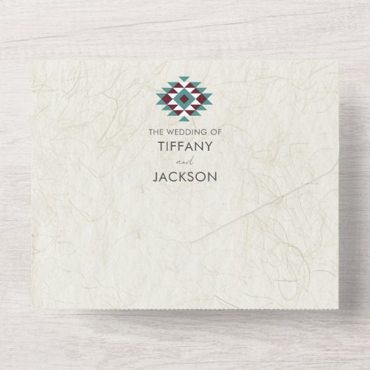 Southwestern foto bruiloft all in one uitnodiging (Achterkant)