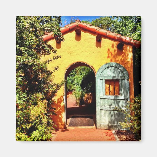 Southwestern Garden Arched door Square Magnet (Voorkant)