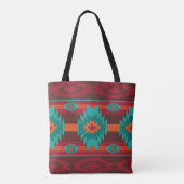 Southwestern geometrisch aztec-patroon tote bag (Achterkant)