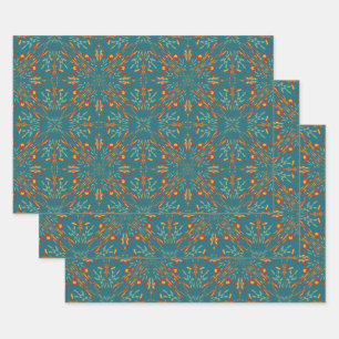 Southwestern Golden Sun Ray Colors Pattern Inpakpapier Vel