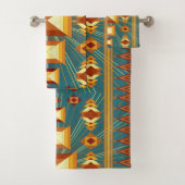 Southwestern Golden Sun Rays Indian Blanket Design Bad Handdoek (Insitu)