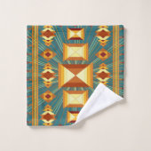 Southwestern Golden Sun Rays Indian Blanket Design Bad Handdoek (Wasdoekje)