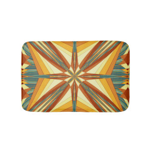 Southwestern Golden Sun Rays Indian Blanket Design Badmat