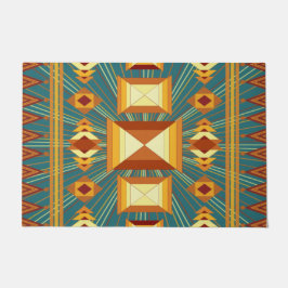 Southwestern Golden Sun Rays Indian Blanket Design Deurmat